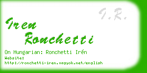 iren ronchetti business card